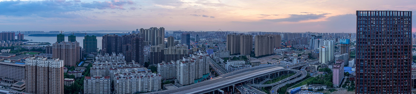 市貌武汉南湖珞狮路立交全景背景