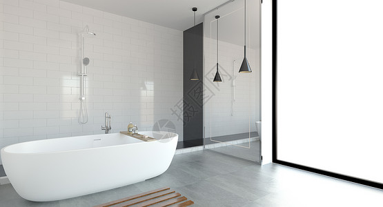 瓷砖拼花浴室空间设计图片