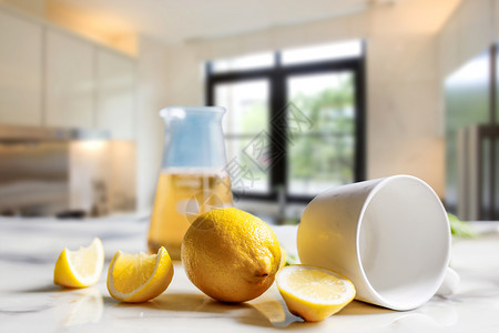 柠檬特饮厨房背景设计图片