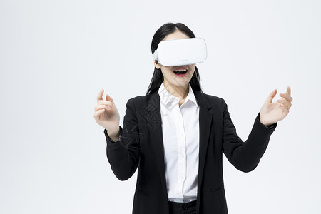VR上网商务女性vr背景