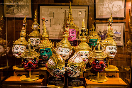 泰国纪念品曼谷佛头纪念品背景