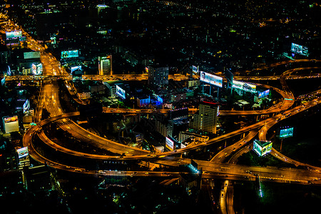 曼谷夜景曼谷生活环城路高清图片