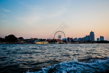 夜游湄南河曼谷湄南河背景