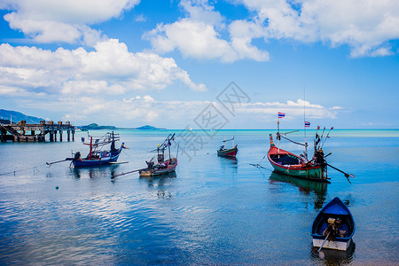 苏梅岛渔船苏梅岛风景背景