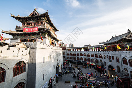 景人洛阳古城丽景门背景