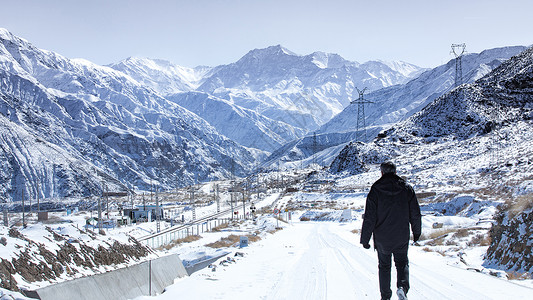 雪山风光背景图片