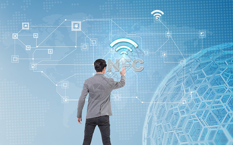 无线通讯技术NFC科技背景设计图片