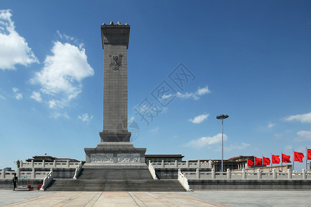 敬意天安门广场的人民英雄纪念碑背景