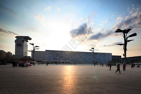 北京奥体中心水立方背景图片