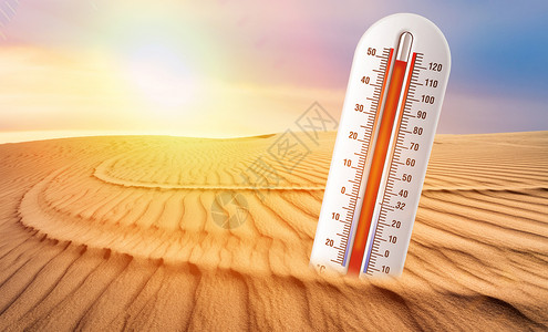 沙漠高温高温天气设计图片