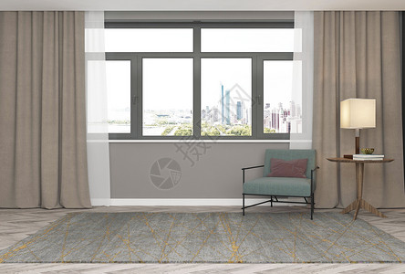 窗角设计素材简约室内空间设计图片