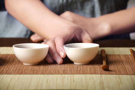 茶饮杯品茶背景