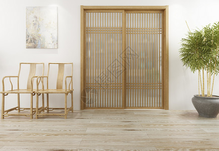 风幕柜现代简洁风家居陈列室内设计效果图背景