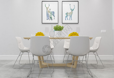 餐厅装饰画挂画现代简洁风家居陈列室内设计效果图背景