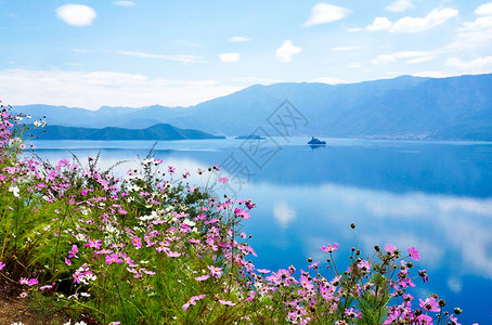 里格云南丽江泸沽湖背景