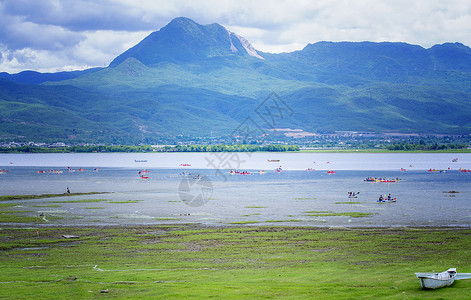 曲靖会泽大海草山丽江拉市海风景背景