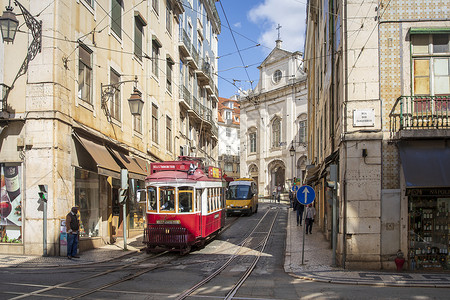 葡萄牙里斯本电车高清图片