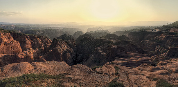 陕西黄土高原陕西靖边大峡谷背景