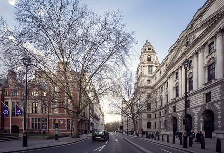 英国豪华汽车伦敦街景背景