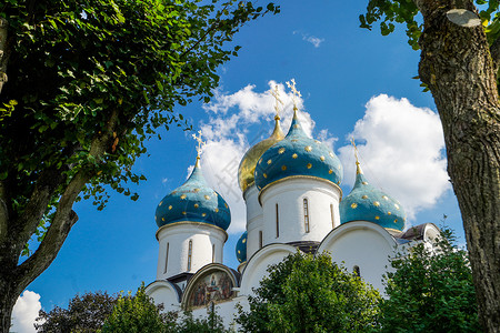俄罗斯谢尔盖耶夫镇修道院高清图片