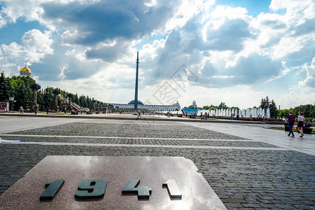 反法西斯战争俄罗斯莫斯科胜利广场背景