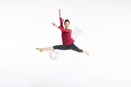 舞蹈美女跳跃背景图片