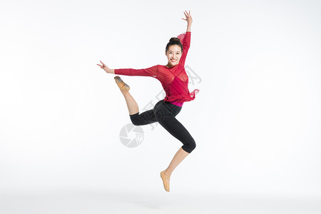 运动女装舞蹈美女跳跃背景