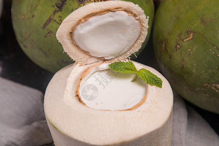 椰子炖汤椰子冻背景
