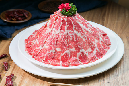 火锅食材牛肉牛肉片背景