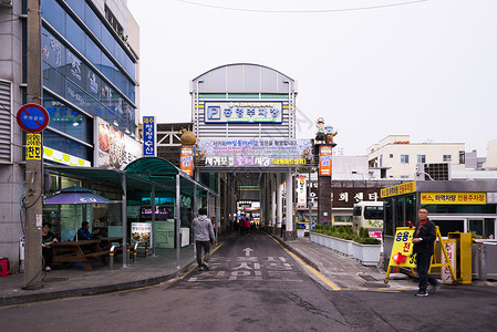 韩国首尔传统市场背景图片