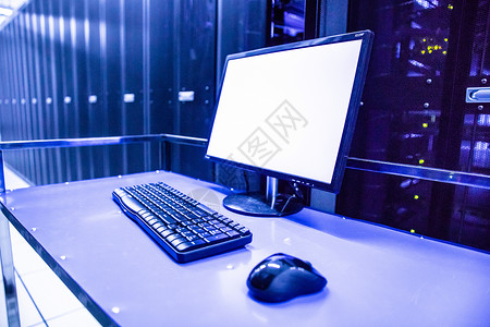 电脑大数据机房中的电脑背景