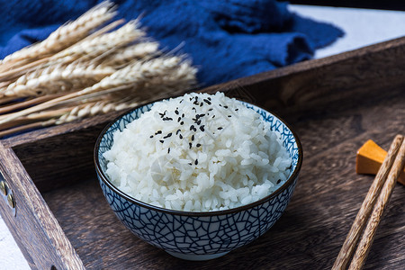 扁平米饭东北珍珠大米饭背景