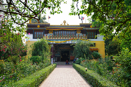 佛教代表尼泊尔蓝毗尼佛教寺庙背景