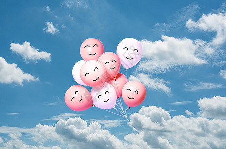 微笑气球白云表情高清图片