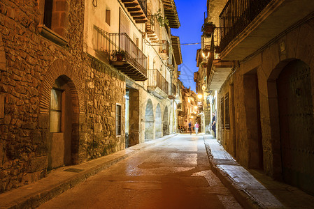 西班牙阿拉贡地区中世纪古镇巴尔德罗夫雷斯背景