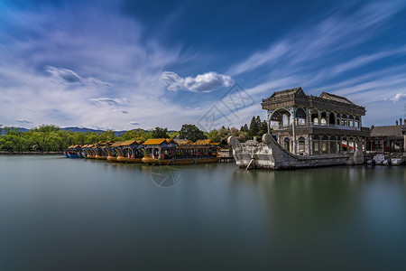 颐和园风景颐和园石船背景