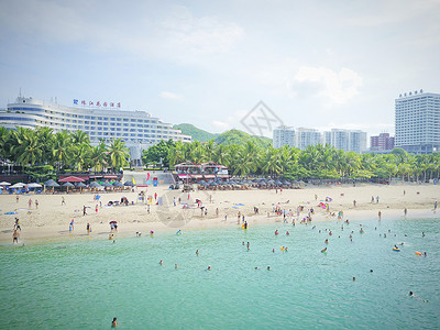 海南三亚大东海海滨浴场背景图片