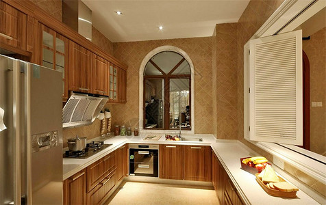 古典家装古典厨房效果图设计图片