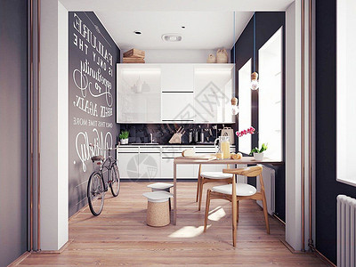 餐厅特写北欧风格厨房效果图设计图片