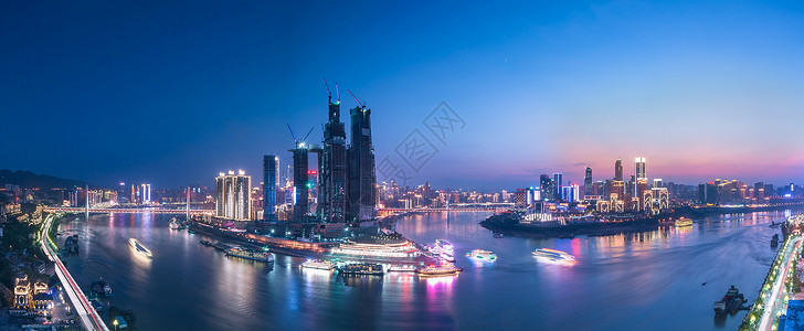 背景素材现代重庆市渝中区两江交汇背景