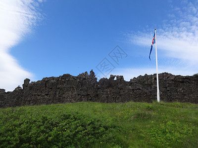 冰岛辛格维利尔国家公园国会旧址高清图片