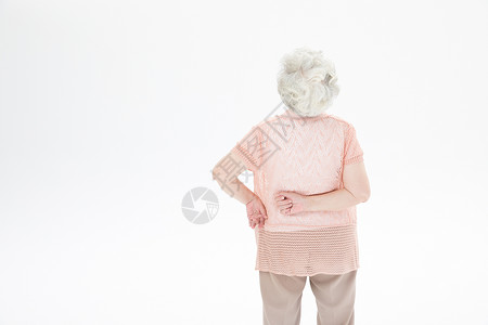 老年奶奶腰疼高清图片