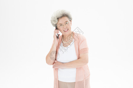 老年奶奶打电话背景图片
