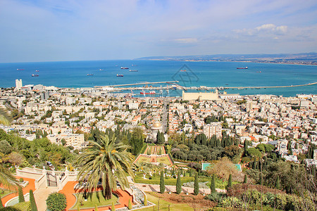 以色列港口城市海法高清图片