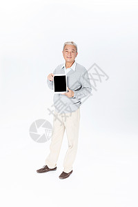 老年人与平板背景图片