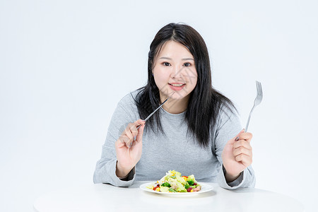 胖女生健康饮食图片