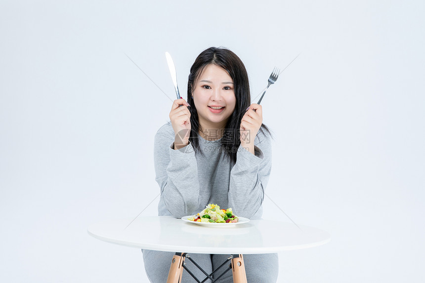 胖女生健康饮食图片