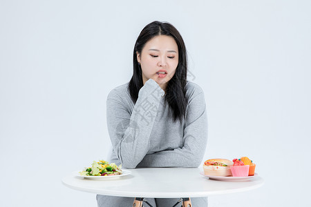 重量对比胖女生选择背景