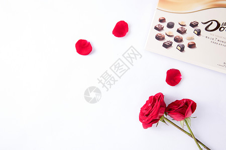 告白巧克力七夕情人节玫瑰花背景