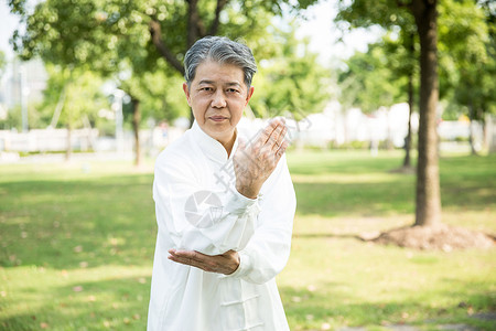 功夫人物素材老年人太极锻炼背景